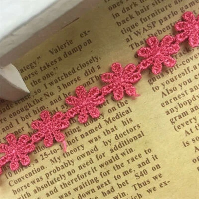 1 Yds Embroidered Flower Lace Trim Ribbon Bridal Edge Sewing Wedding Decor DIY - Image 1 of 4