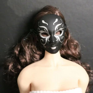 1:6. NEU Schwarz Europa Party Maske Schleier Gesichtsschild Modell F12 Zoll Puppe männlich & weiblich - Bild 1 von 4