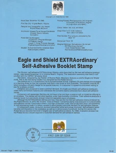 US Scott#SP865 (2431) 25c Eagle & Shield single Souvenir Pages NH 1989 - Picture 1 of 1