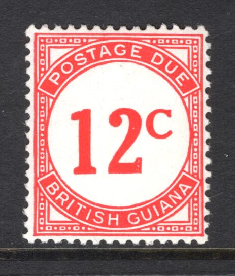 M23370 British Guiana 1955 SGD4a QEII: 12c Postage Due on chalky paper LMM - Image 1 of 1