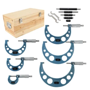 0-6" Precision Outside Micrometer Set 0.0001" Carbide Standards 6 PC Set - Picture 1 of 15