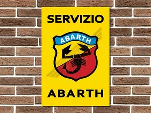 Abarth Servizio Metall Wandschild Garage Schild Wandtafel F1 Mann Höhle Bar Büro - Bild 1 von 4