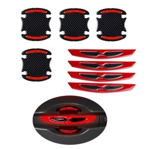 8pcs Universal 3D Carbon Fiber Car Door Handle Paint Scratch Protector Sticke... - Picture 1 of 6