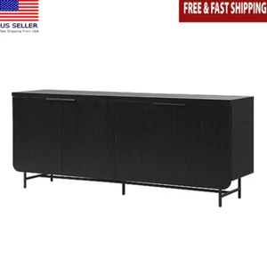 Scandinavian 4-Door Sideboard Adjustable Shelf Indoor Storage Modern Durable New - Picture 1 of 5