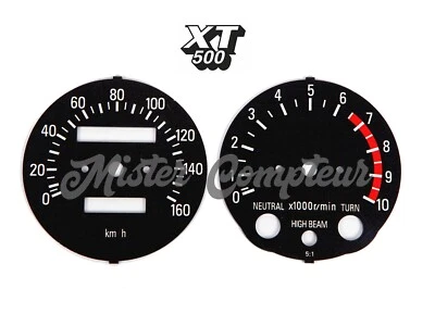 2 fonds compteur/cadrans - km/h&compte-tours - pour YAMAHA 500XT 1978 - Bild 1 von 2