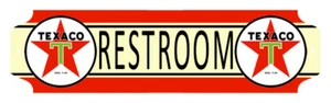 Restroom Texaco Company Cut Out Metal Sign 15x4 - Picture 1 of 1