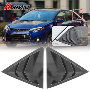 2x Gloss Black Side Window Louver Shutter Cover Trim For Toyota Corolla 2014-18 - Picture 1 of 10