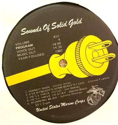 MARV BROOKS USMC SOLID GOLD  #16 1/2 1971 & '60 HITS,JANIS JOPLIN,CONNIE FRANCIS - Image 1 of 2