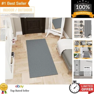 Stylish 2' x 5' Gray Indoor/Outdoor Runner Rug with Waterproof Non-Slip Backing - Picture 1 of 11