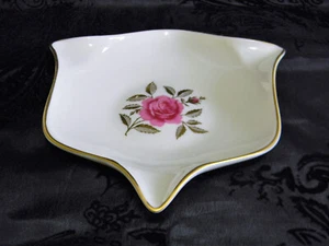 Vintage LENOX Rhordora Pink Rose 3-Corner Nut Dish or Ashtray - Picture 1 of 4