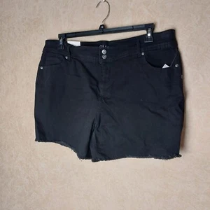 Nuevos pantalones cortos de mezclilla negros Style & Co para mujer Fray con dobladillo __ nuevos con etiquetas R3c2 - Imagen 1 de 4