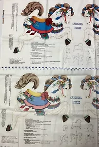 Vintage 13 Cranston Carousel Horse Plush Fabric Panels Applique Cut and Sew Lot - Picture 1 of 12