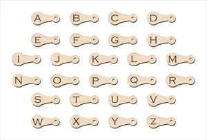 Personalisierte Holz Trolley Medaille Schlüsselanhänger Verschluss - Gravur Initiale A-Z Geschenk - Bild 1 von 2