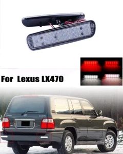 2x Clear Lens LED Bumper Reflector Backup Tail Brake Light For 98-07 Lexus LX470 - Foto 1 di 14
