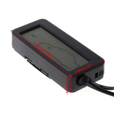 Car Accessories Inside Outside Thermometer Gauge Blue LCD Display Cable Sensor  - Image 1 of 4