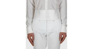 GUCCI CUMMERBUND BOY KID 100% AUTHENTIC 100% SILK ITALY WHITE NWT - Picture 1 of 3