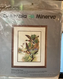 Counted Cross Stitch Mallards in Flight Picture 6939 Ducks Columbia Minerva CM - Picture 1 of 8