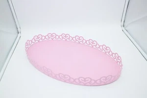 Serviertablett Rosa Herzen Metall Hochzeit Nikah Verlobung Kaffee Kahve Tepsisi - Bild 1 von 1