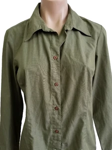 Green Great Northwest Clothing Company Womens Wrinkle Free Button Down Shirt - Picture 1 of 5