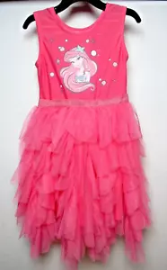 Disney Princess Ariel The Little Mermaid Bright Pink Tulle Dress Girls Size 5T. - Picture 1 of 8
