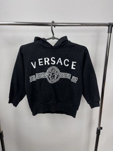 Gianni Versace Felpa con Cappuccio Grande Logo Taglia 6 anni (116 cm) Nera Made in Italy