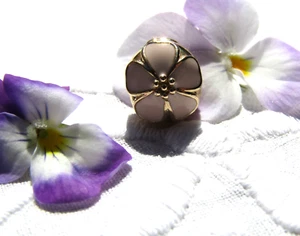 Charm Cherry Blossom Clip Charm 14CT Gold & Enamel -Pandora (D3CV) - Picture 1 of 7