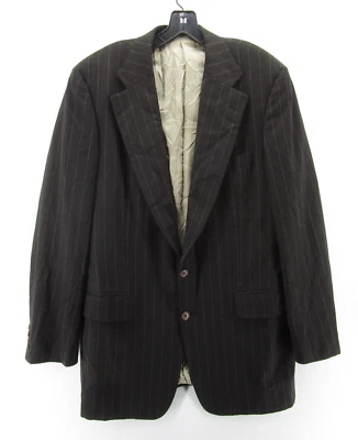 VINTAGE Paul Stuart Blazer Men 44 Gray Wool Jacket Sport Coat Pinstriped Preppy* - Image 1 of 4
