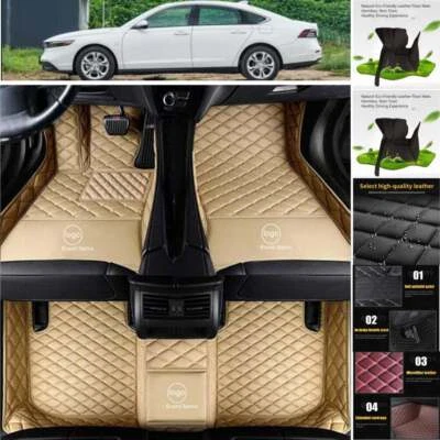 For Nissan Altima Coupe Maxima MICRA Car Floor Mats Luxury Leather Cargo Liners — 第 1/4 张图片