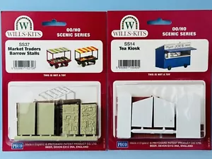 WILLS KITS 'OO/HO' SS14 TEA KIOSK & SS37 MARKET TRADERS BARROW STALLS NEW ! - Picture 1 of 1