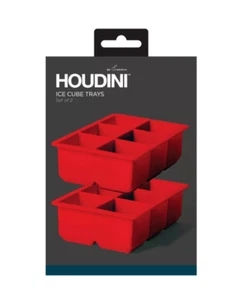 Houdini by Rabbit Silicone Ice Cube Trays 2 Pack Red NEW - Picture 1 of 4