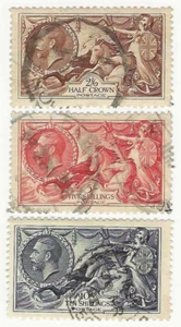 1934 set of 3 used Great Britain stamps #'s 222-224 King George V; CV $135.00 - Picture 1 of 2
