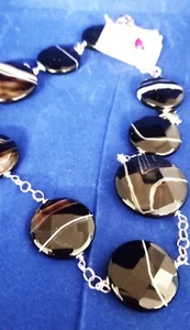 da119€ COLLANA DONNA ARGENTO PIETRA ONICE LUNGA 60CM PARTY SUPER SCONTO OFFERTA - Foto 1 di 2