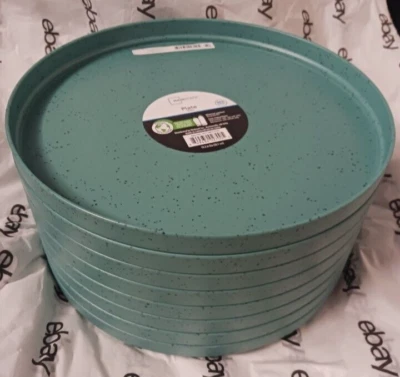 8 pcs Mainstays Eco-Friendly Recycled Plastic  plate aqua - Image 1 of 4