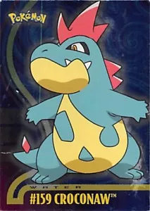 CROCONAW #159 - BLUE LOGO - SILVER HOLO - JOHTO TOPPS POKEMON CARD - HP/DMG - Picture 1 of 2