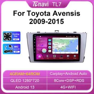 Radio de coche Android reproductor de carplay GPS pantalla estéreo para Toyota Avensis 2009-2015 - Imagen 1 de 32