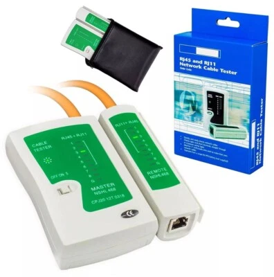 TESTER PROFESSIONALE PER CAVI DI RETE E LINEE TELEFONICHE RJ45  RJ11 E RJ12 - Immagine 1 di 4