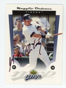 SIGNED BASEBALL CARD AUTO 2005 UPPER DECK MVP DETROIT TIGERS MAGGLIO ORDONEZ #58