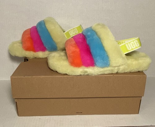 UGG Fluff Yeah Slide scarpe donna 5 multicolore ciabatte sandalo cinturino 1116570K