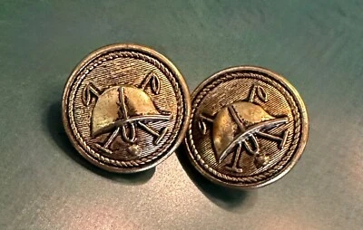 VINTAGE POLO RALPH LAUREN REPLACEMENT BLAZER BUTTONS 2 BRASS METAL  APPROX .5” - Image 1 of 2