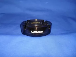 VINTAGE LUFTHANSA AIRLINES BROWN GLASS ASHTRAY - Bild 1 von 6