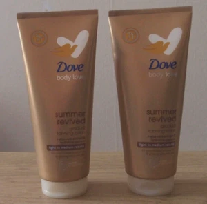 2 x Dove Body Love - Summer Revived Gradual Tanning Lotion, Light-Medium. 200ml. - Picture 1 of 2