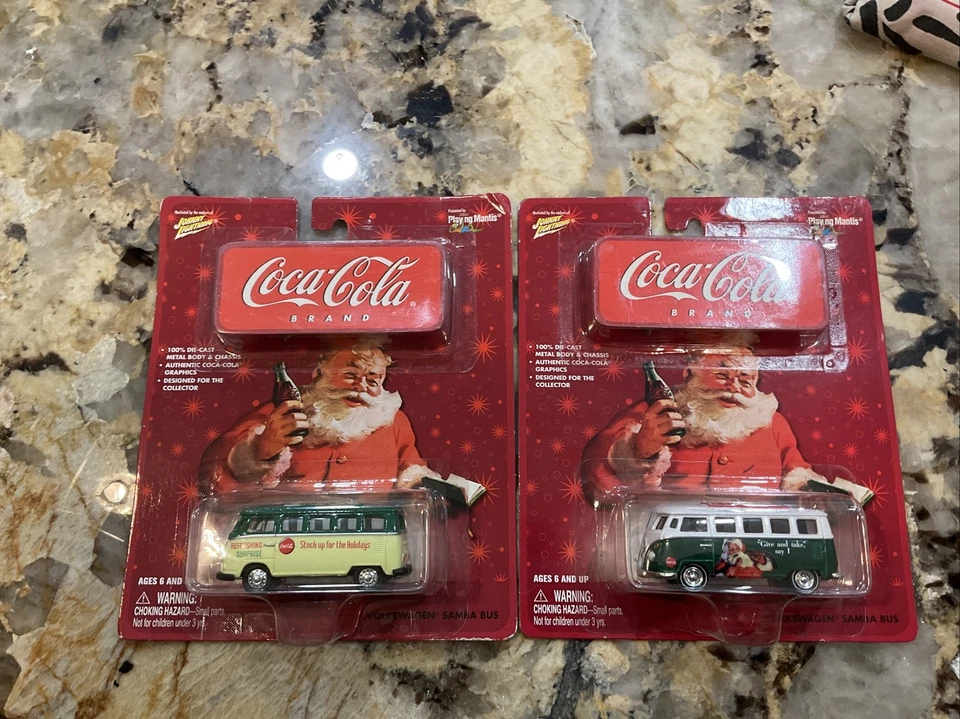 Johnny Lightning Coca Cola Volkswagen Samba Bus 1/64 Scale Lot Of 2 - Image 1 of 1