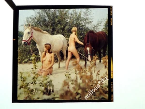 2 PRETTY FEMALE RIDERS ARE GRADUALLY NUDE! * Vintage 1960s KORENJAK Slide #4 - Picture 1 of 2