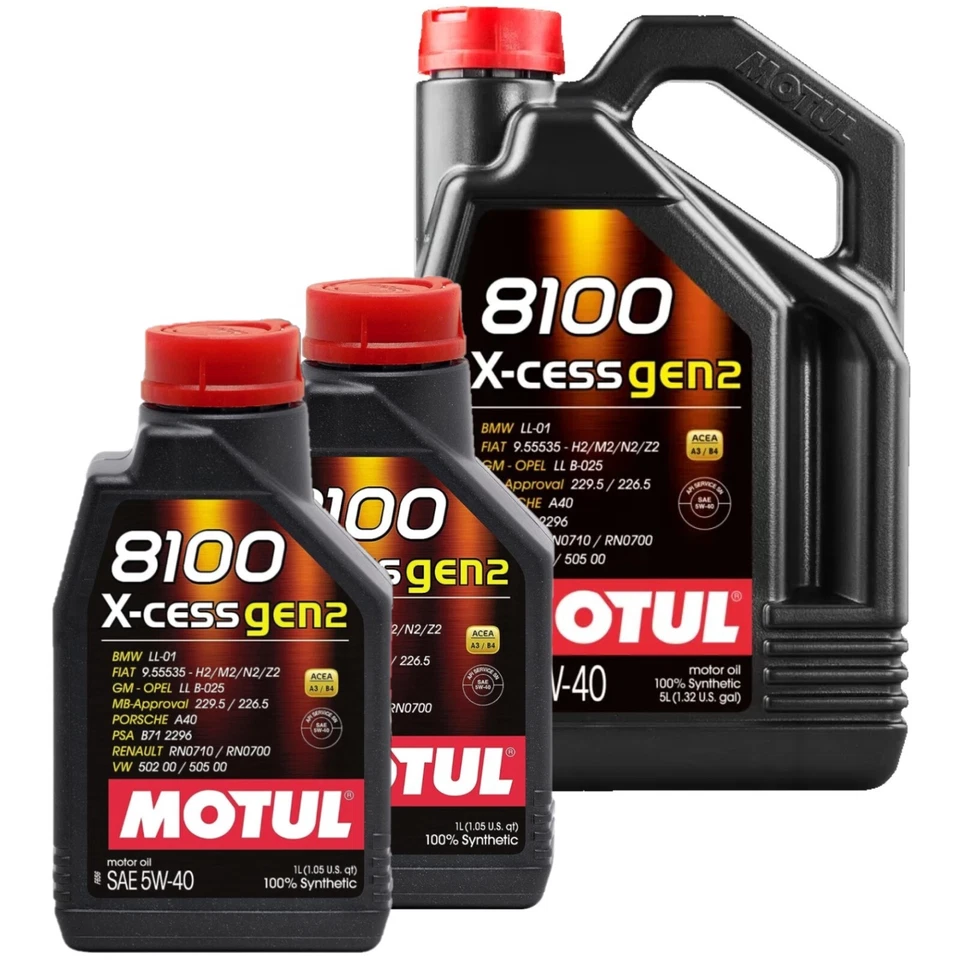 7lt Olio Motore 100% Sintetico 8100 X-Cess Gen 2 5w40 Per Auto - 109774 Motul
