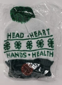 4-H Club  Green Winter beanie pom Hat NEW - Picture 1 of 4