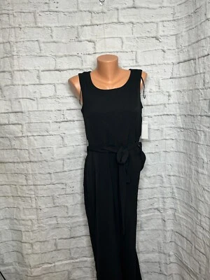 Tahari ASL женщин черный широкие ноги комбинезон без рукавов галстук талии размер 4 новый с Ярлыками - Изображение 1 из 4