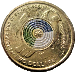 2020 AUSTRALIAN - 75 YRS SINCE END 2nd WORLD WAR - 2 DOLLAR COIN - # 59/9/24M - Bild 1 von 3
