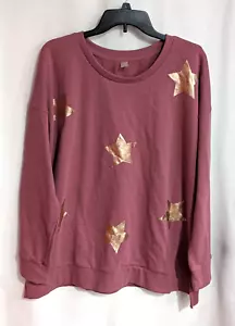 Xersion Women's Deco Rose French Terry Crew Neck Long Sleeve Sweatshirt -Size XL - Picture 1 of 2