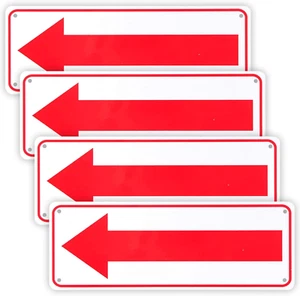 4-Pack Arrow Sign,For Indoor or Outdoor Use,10"X 3.5" .04" Aluminum Reflective S - Picture 1 of 12