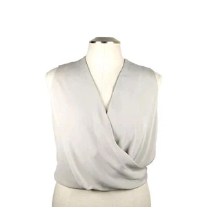 100% Silk Vintage Due Per Due Wrap/Drape Front Stone Blouse Size 8 NWOT! - Picture 1 of 8
